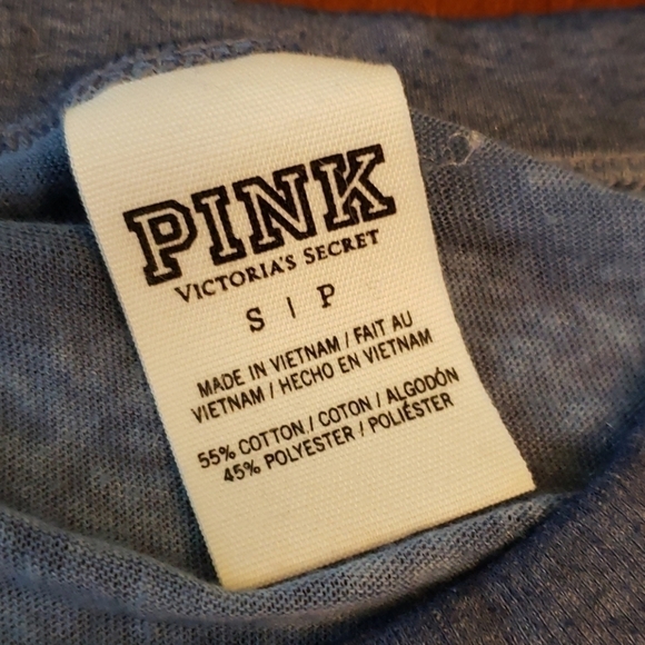 Pink Victoria's Secret Semi Sheer Tee Blue SS VGUC - Picture 4 of 7